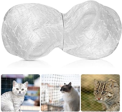 Dailygoods- Kattennet Balkonbescherming - 3 x 10 m - Transparant Nylon - Zonder Boren - Robuust - Goede Ventilatie - 2,5 cm Maaswijdte