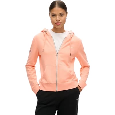 Effen dames hoodie met rits Superdry