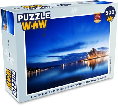Puzzel Blauwe lucht boven het Sydney Opera House in Australië - Legpuzzel - Puzzel 500 stukjes