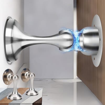 Dailygoods- Deurstopper Magnetisch - Deurhouder Roestvrij Staal - Zelfklevend - Soft-Lock Ontwerp - Wand- en Deurbescherming - Sterk Magnetisme - Deurbuffer