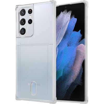 ShieldCase hoesje geschikt voor Samsung Galaxy S23 Ultra Shock hoesje met pasjeshouder - telefoonhoesje met ruimte voor pasjes (transparant) - geschikt voor Samsung Galaxy S23 Plus hoesje met verstevigde randen