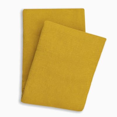 Yellow ICA Plaid - 100% Katoen - 140x200 cm - Goud