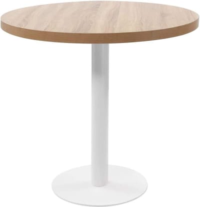 Bistrotafel Rond - Eettafel Keuken - Interieur Decoratie - Houtnerf MDF - 80 cm - Lichtbruin
