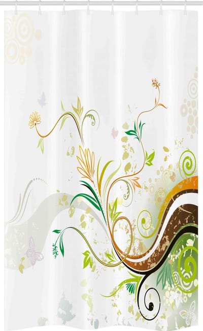 ABAKUHAUS Douchegordijn – Bloemen Klimop – 120x180 – Polyester waterafstotend