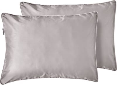 Cloudpillo Duopack Kussenslopen - Set van 2 (55x75 cm) - Luxe Katoen Satijn (300TC) - Stone Grey - Zijdezacht, Hypoallergeen & Ademend