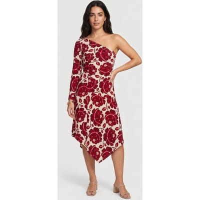 & Other Stories Viva Treasure Dress Red Maat: 34 | Midi Jurken Outlet | Dames | Beige