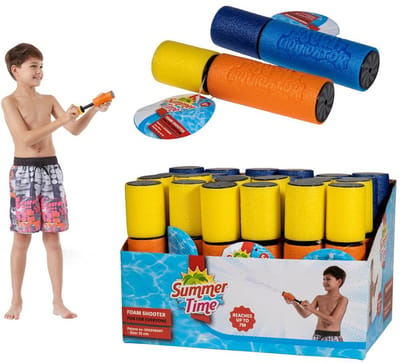 Summertime waterpistool spuit - 10x - van foam - lengte 15 cm - buiten speelgoed - water spuiten