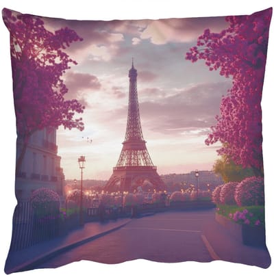 Sierkussens - Kussentjes Woonkamer - 50x50 cm - Eiffeltoren - Parijs - Roze