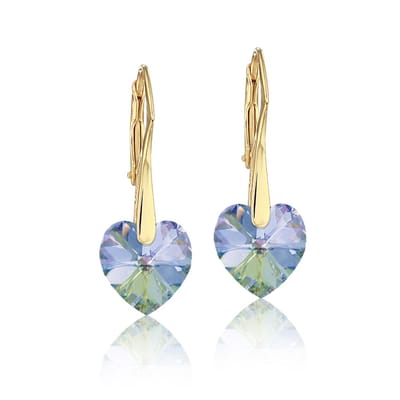 Montebello Oorbellen Lily HZ80 - Swarovski Hart - 925 Zilver Verguld - Ø10mm - 25mm