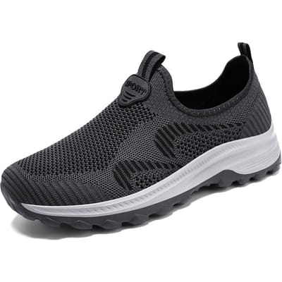 Schoenen met mesh oppervlak Dames Zomer Ademend Nieuwe Damesschoenen Dunne Schoenen Middenleeftijd en Ouderen Koppel Heren- en Dames Casual Wandelschoenen 44 black
