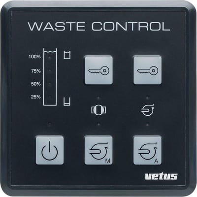 Vetus Bedieningspaneel Voor Sanitair Watersysteem 12-24v Zwart 85 x 85 mm