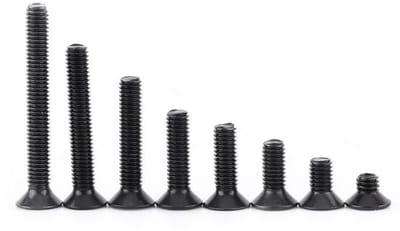 200 Stuks M3 Inbus Schroeven Verzonken Platkop Schroefset van 10.9 Legeringstaal 4-25mm met Opbergdoos voor Klussen en Montage