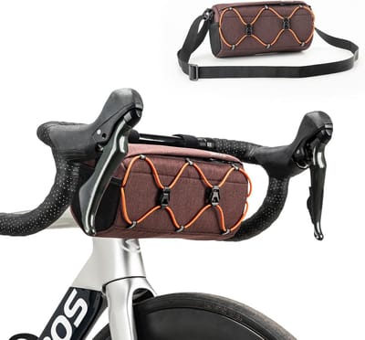 ROCKBROS Handlebar Bike Bag, Bicycle Bag for Front Handlebar, Bicycle Accessories for Mountain and Road Bike, Shoulder Bag with Shoulder Strap Dark Blue