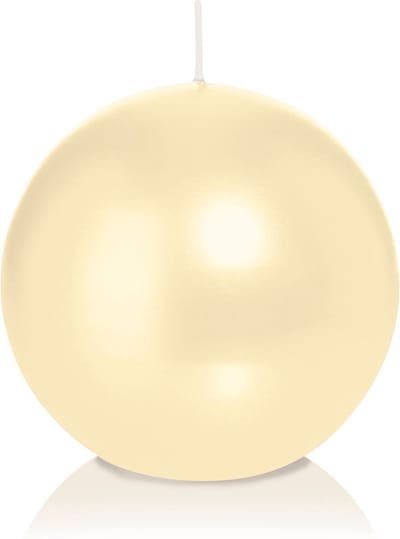 Trend Candles Bolkaars glad - creme wit - 8 cm - 25 branduren - ronde kaarsen