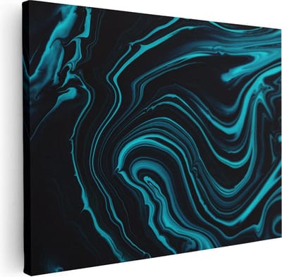 Artaza Canvas Schilderij Marmer Turquoise - 40x30 cm - Klein - Abstracte Wanddecoratie - Muurdecoratie Woonkamer - Kamer Accessoires