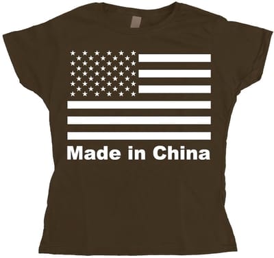 Hybris Made in China Girly T-shirt voor dames, bruin