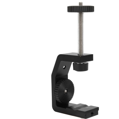 Support de caméra de bureau en aluminium avec pince en C et vis de 4,5 cm(Grande lampe CC ) black