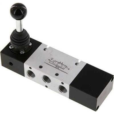 5/3 G1/4'' Midden Gesloten Handbediend Hefboom Ventiel -0.95-10bar/-13.2-140psi