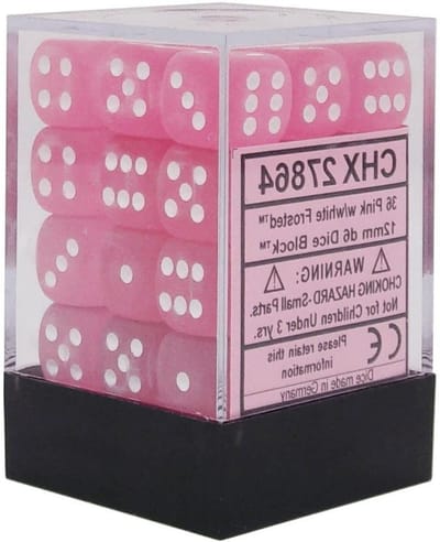 Dadi D6 Frosted Roze/Wit (36)