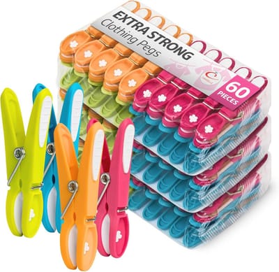 Antislip Wasknijpers voor Buiten - 20 Kleurrijke Klemmen