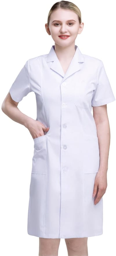 Dailygoods- Laboratoriumjas Unisex - Medische Jas met Inkeping Revers - 3 Zakken - Rimpelbestendig - Sneldrogend - 80 cm Lengte