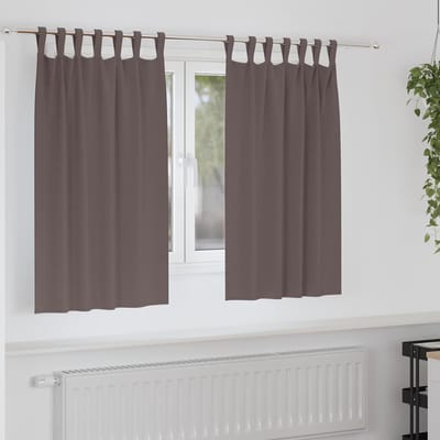 vidaXL Zwart-out Gordijnen met Ringen 2 st Donkerbruin 140 x 140 cm