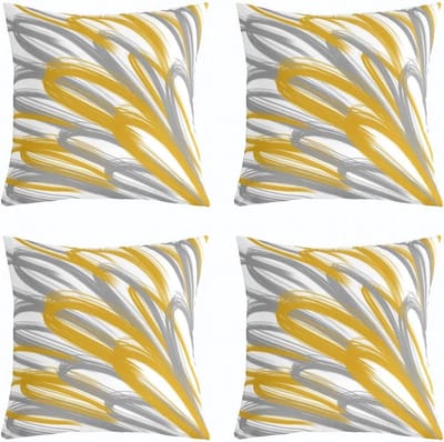 Kussenhoezen Set - Decoratieve Hoezen - Woonkamer Decoratie - Dubbelzijdig Bedrukt - 50x50cm - Geel Grijs