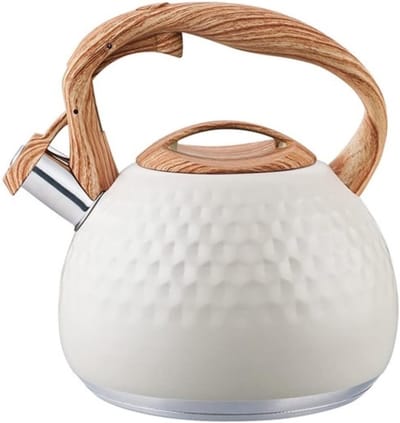 Kachel Top Fluitketel - Theeketel Waterkoker - Thee Zetten - Luid Fluitje - 3 Liter - Wit