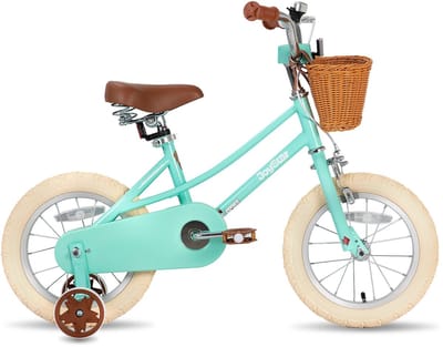 Joystar Fantasy Kinderfiets voor Meisjes - 14 Inch - Mand - Zijwieltjes - Bel - Handrem - Groen - Geschikt voor buitenactiviteiten in de lente