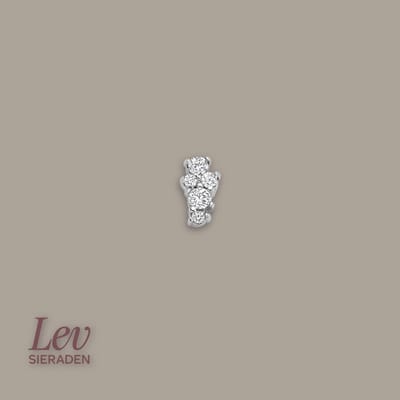 Lev Sieraden - 5 stone Labret piercing - Gerhodineren 925 zilver
