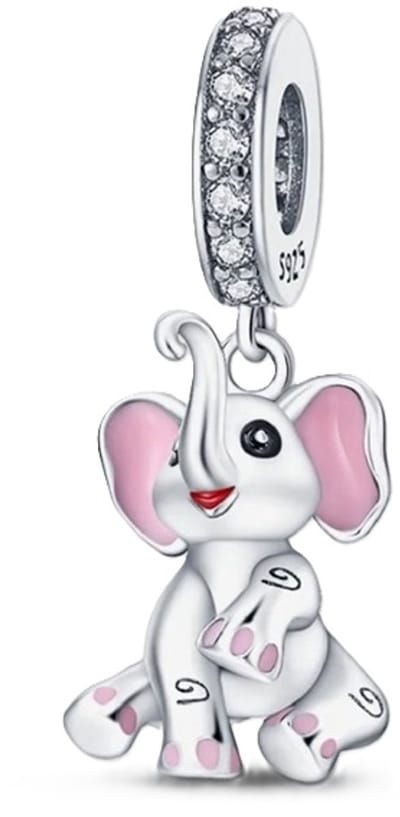 Schattige olifanten bedel voor bedelarmband - Zilver - RomyStones