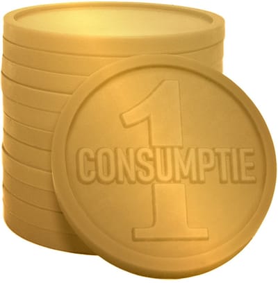 CombiCraft consumptiemunt met opdruk 1-consumptie 1000 stuks - Goud