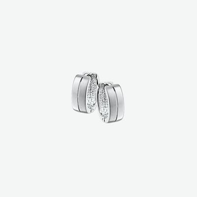 YO&NO - Oorbellen - Zilver - Klapoorringen - Vlak - Hal gematteerd - 5mm - 12.5mm - Sieraden vrouw - Zilver 925