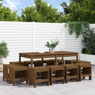 vidaXL - 13-delige - Tuinset - massief - grenenhout - honingbruin
