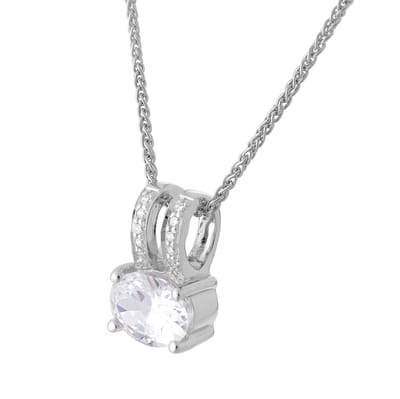 Orphelia 'Alena' Dames 925 Sterling Zilveren Set: Ketting-Hanger + Oorbellen - Zilver SET-7122
