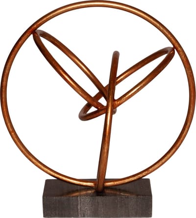WinQ! Silhouet koper met zwart marmeren voet 27x30 cm, decoratief ornament .