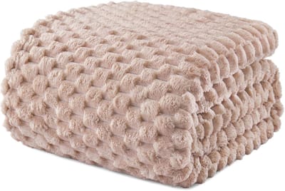 Zachte fleece deken twin size, 152 x 203 cm - stijlvolle jacquard fluwelen deken voor bed - lichtgewicht en donzig voor alle seizoenen