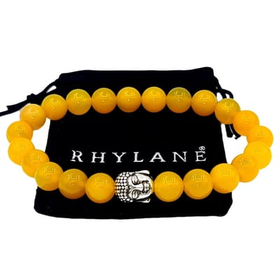 Rhylane - Kralen Armband - Aventurijn Natuursteen Geel - Buddha Bedel - 20 cm