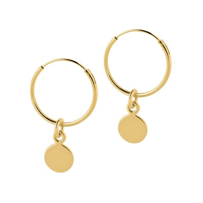 Goud Plated Hoop met Rondje 18mm