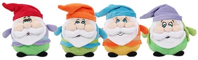 PIA Soft Toys - Set van 4 Pluche Dwerg knuffels - 4 ass. - 14 cm