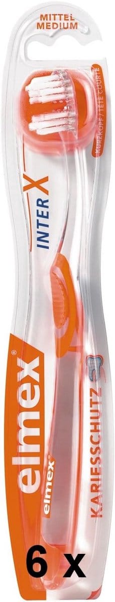 6x Medium Tandenborstels met Korte Kop voor Grondige Reiniging en Cariësbescherming