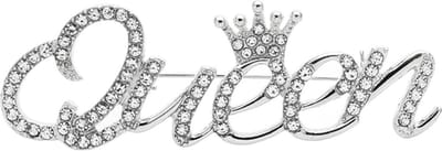 Broche 014 Queen zilverkleurig