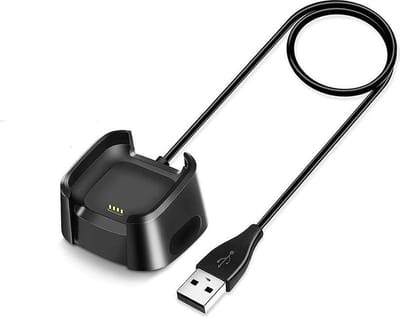 DrPhone FV1 - Oplaadkabel + Dock Cradle - Geschikt voor Fitbit Versa 1/Lite - Oplader en Laadstation - Zwart