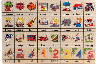 Playwood houten noppenpuzzel educatief speelgoed mijn eerste woordjes.
