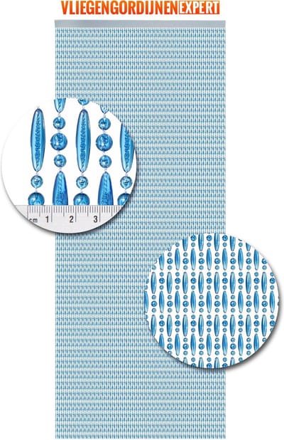 Vliegengordijnenexpert - Vliegengordijn - 90x210 cm - Blauw
