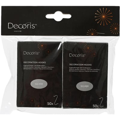 Kerstbalhaakjes Decoris ijzer blister à 2 doosjes à 50 stuks