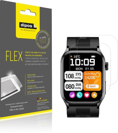 dipos – 2x Beschermfolie geschikt voor Knauermann PRO 4 Air 2026 | 3D Full Cover Screenprotector | 100% Passend