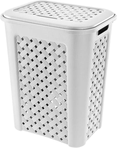 Witte wasmand 37,5 x 27,5 x 47 cm - Ruimtebesparend en praktisch
