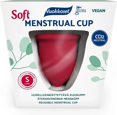 Vuokkoset Soft Menstruatiecup - Maat S - TPE - Comfortabel - Finland Made - Vouwtechnieken - Klimaatneutraal