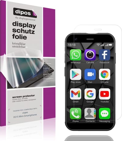 dipos – 4x Beschermfolie geschikt voor viqee XS15 Mini-Smartphone | Krasbestendige & heldere Screenprotector Ultra-Thin